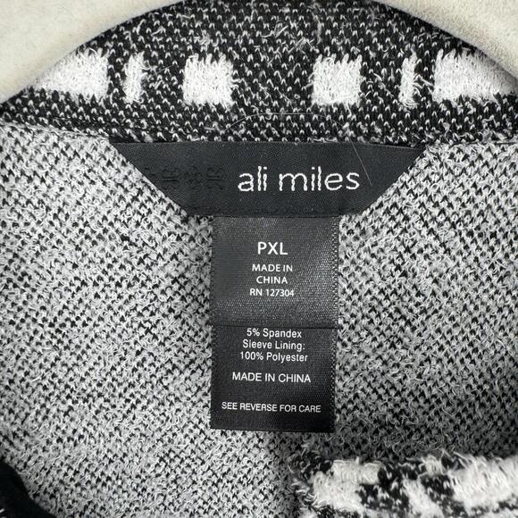 Ali Miles sweater PXL black white check artsy oversized office career work - Picture 3 of 6